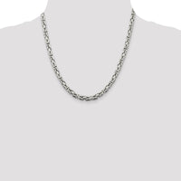 Sterling Silver 5mm Byzantine Chain Necklace - 20 Inches by Lumare Gioia