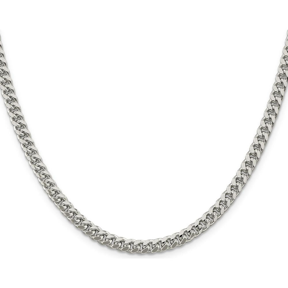 Sterling Silver 5mm Domed Curb Chain Necklace with Diamond-Cut Sides - 18" Length by Lumare Gioia
