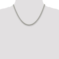 Sterling Silver 5mm Domed Curb Chain Necklace with Diamond-Cut Sides - 18" Length by Lumare Gioia