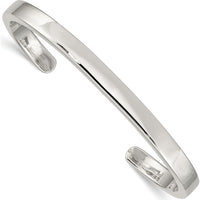 Sterling Silver 5mm Polished Cuff Bangle - Engravable Women's Bracelet by Lumare Gioia
