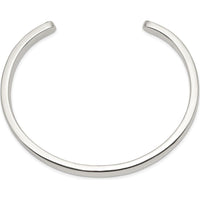 Sterling Silver 5mm Polished Cuff Bangle - Engravable Women's Bracelet by Lumare Gioia