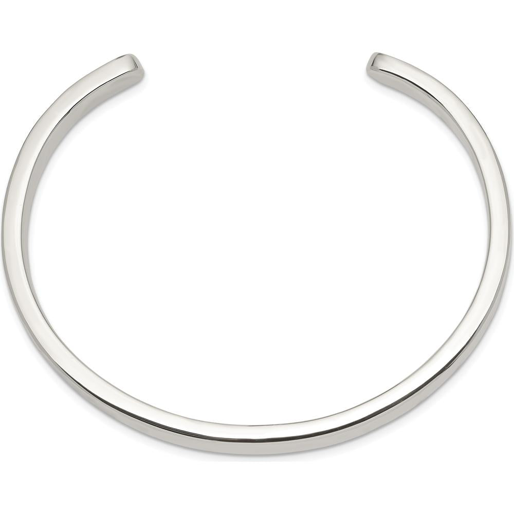 Sterling Silver 5mm Polished Cuff Bangle - Engravable Women's Bracelet by Lumare Gioia