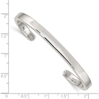 Sterling Silver 5mm Polished Cuff Bangle - Engravable Women's Bracelet by Lumare Gioia