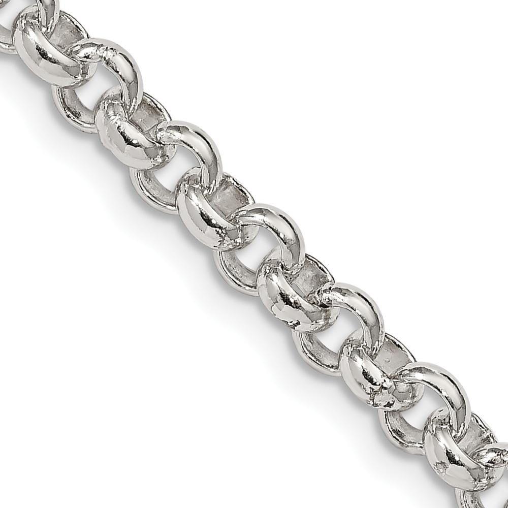 Sterling Silver 5mm Rolo Chain Necklace - 26 Inches, Polished Finish by Lumare Gioia