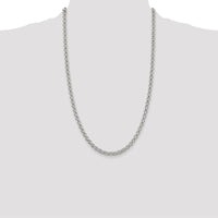 Sterling Silver 5mm Rolo Chain Necklace - 26 Inches, Polished Finish by Lumare Gioia