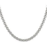 Sterling Silver 5mm Rolo Chain Necklace - 30 Inches with Polished Finish and Lobster Clasp by Lumare Gioia