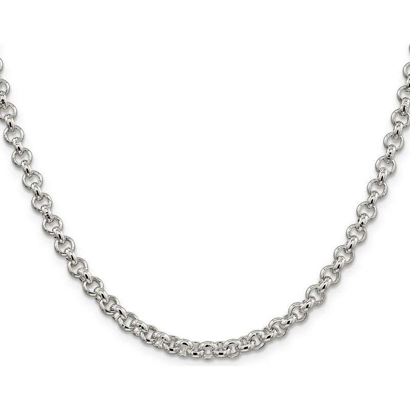 Sterling Silver 5mm Rolo Chain Necklace - 30 Inches with Polished Finish and Lobster Clasp by Lumare Gioia