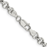 Sterling Silver 5mm Rolo Chain Necklace - 30 Inches with Polished Finish and Lobster Clasp by Lumare Gioia
