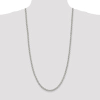 Sterling Silver 5mm Rolo Chain Necklace - 30 Inches with Polished Finish and Lobster Clasp by Lumare Gioia