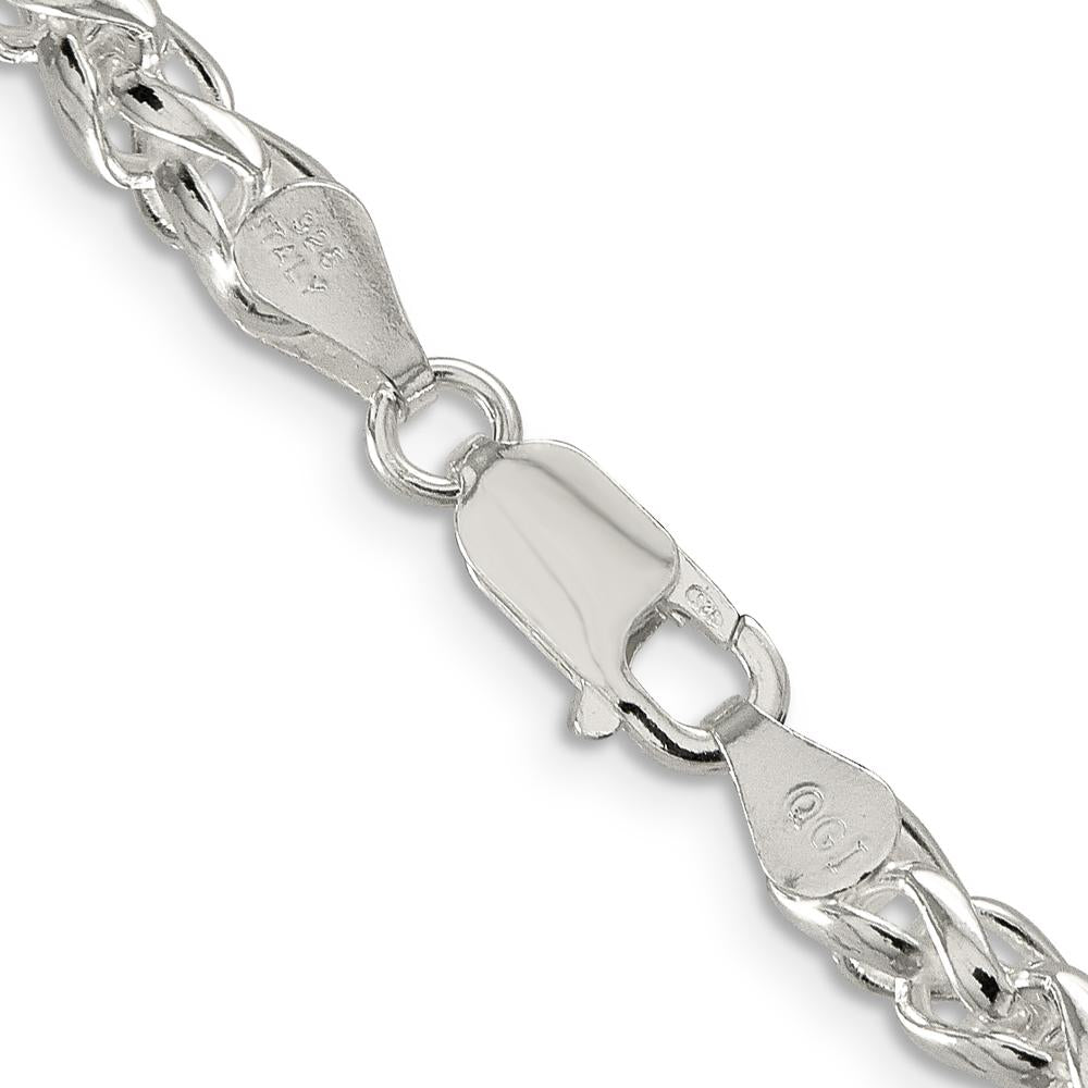 Sterling Silver 5mm Round Spiga Chain Necklace - 18 inches by Lumare Gioia