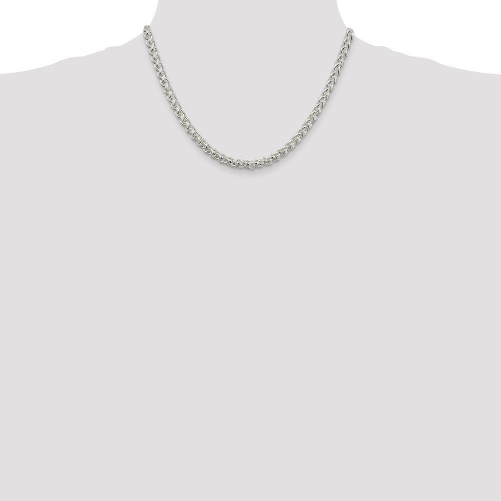 Sterling Silver 5mm Round Spiga Chain Necklace - 18 inches by Lumare Gioia