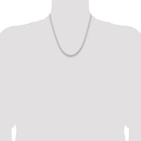 Sterling Silver 5mm Solid Rope Chain Necklace - 20 inches by Lumare Gioia