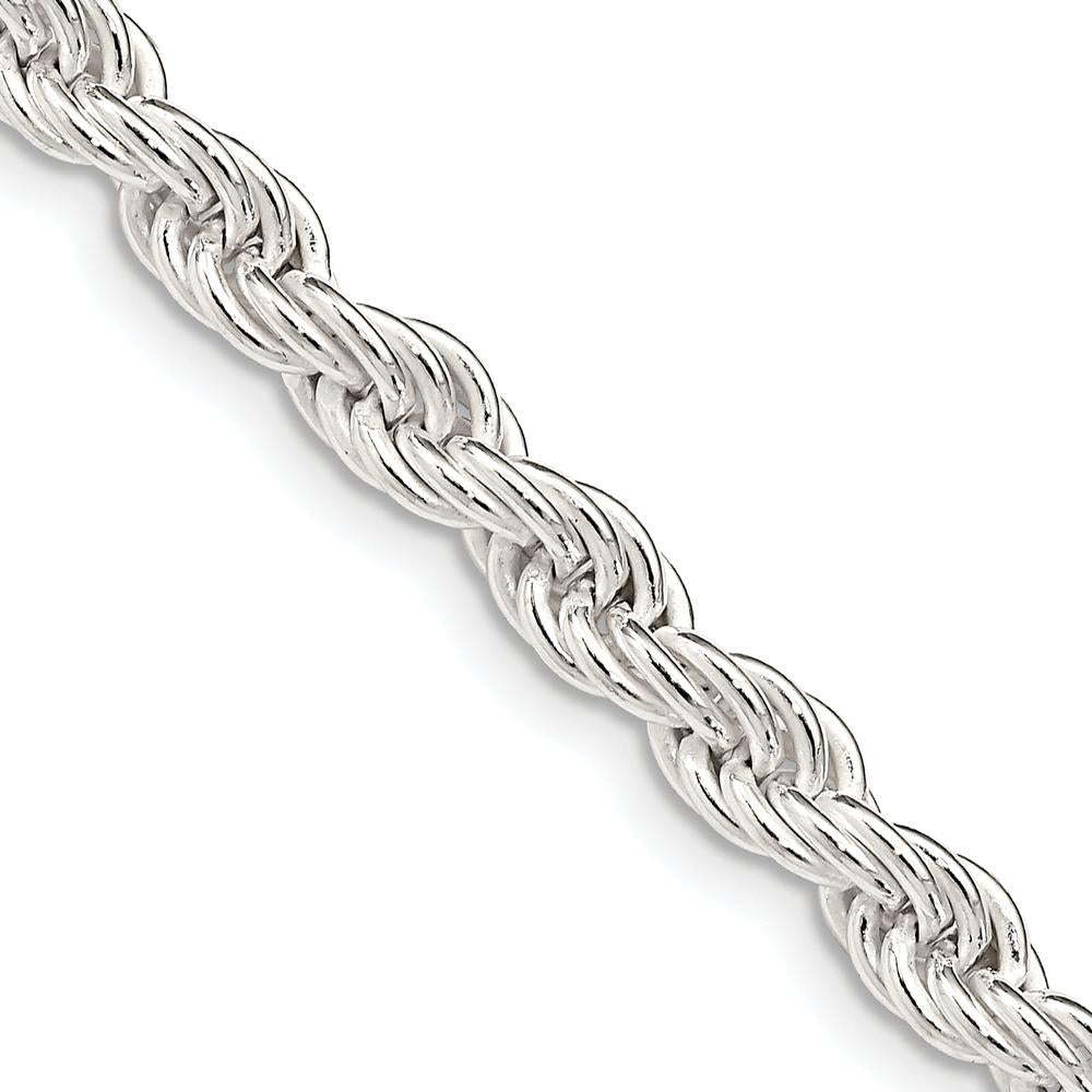 Sterling Silver 5mm Solid Rope Chain Necklace - 26 Inches by Lumare Gioia