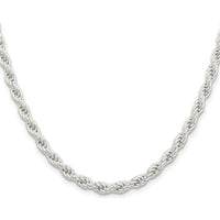 Sterling Silver 5mm Solid Rope Chain Necklace - 26 Inches by Lumare Gioia