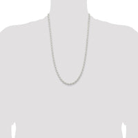 Sterling Silver 5mm Solid Rope Chain Necklace - 26 Inches by Lumare Gioia