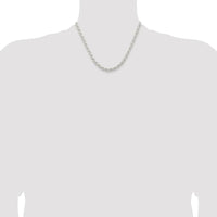 Sterling Silver 5mm Solid Rope Chain Necklace with Rhodium Plating - 18 Inches by Lumare Gioia