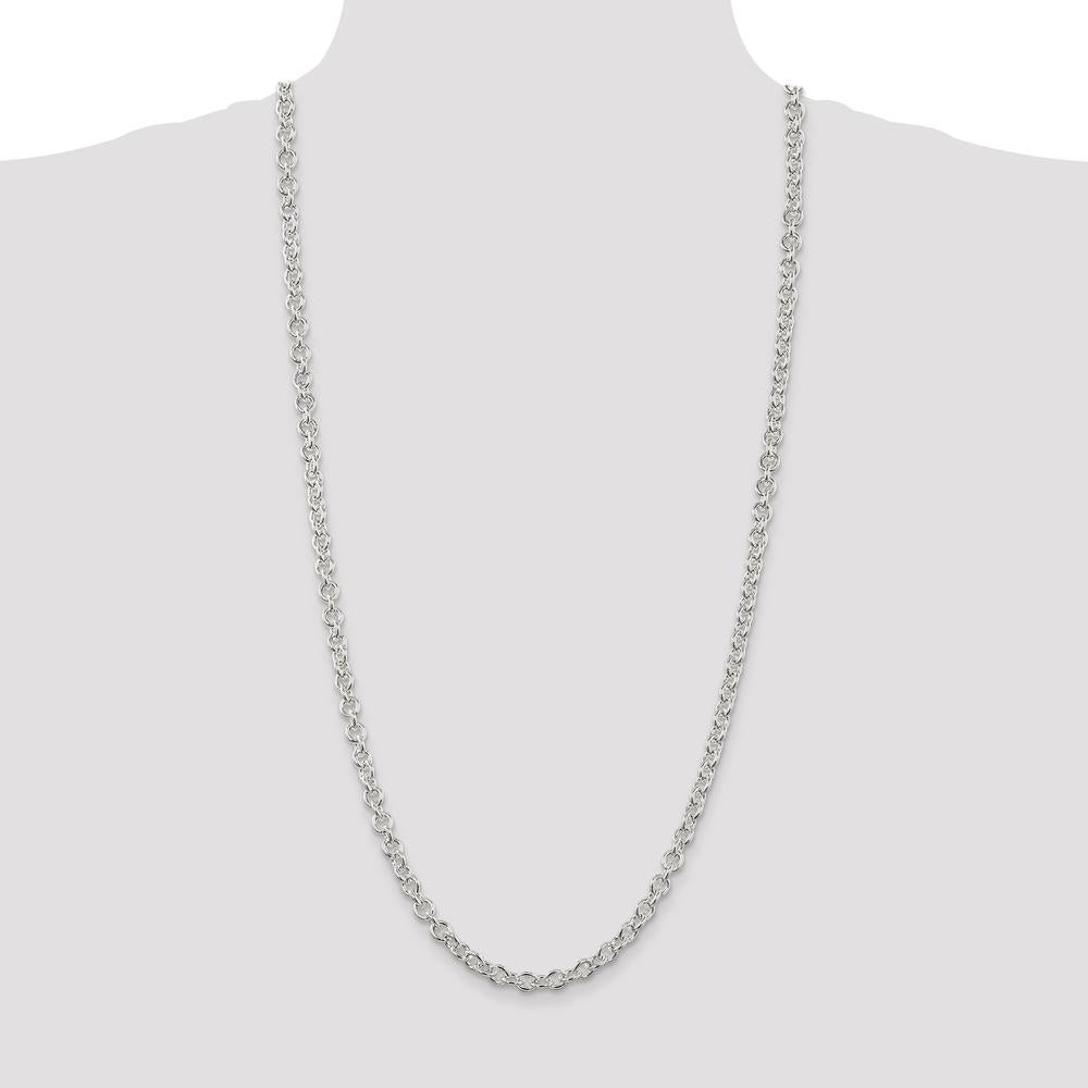 Sterling Silver 6.1mm Cable Chain Necklace - 30 Inches by Lumare Gioia
