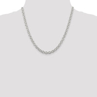 Sterling Silver 6.1mm Cable Chain Necklace - Polished Finish 20" Length by Lumare Gioia