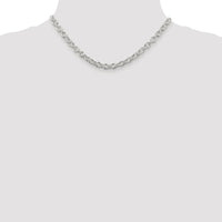 Sterling Silver 6.1mm Cable Chain Necklace with Rhodium Plating - 16 inches by Lumare Gioia