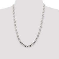 Sterling Silver 6.25mm Diamond-Cut Square Curb Chain - 24 inches by Lumare Gioia