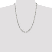 Sterling Silver 6.25mm Fancy Patterned Rolo Chain Necklace with Polished Finish - 24 Inches by Lumare Gioia