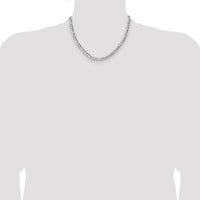 Sterling Silver 6.3mm Hammered Figaro Chain - 18 Inches Length by Lumare Gioia