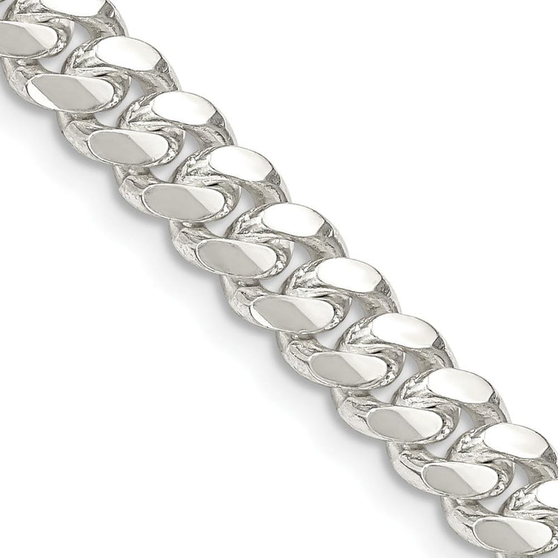 Sterling Silver 6.4mm Polished Domed Curb Chain Necklace - 18 Inches by Lumare Gioia