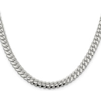 Sterling Silver 6.4mm Polished Domed Curb Chain Necklace - 18 Inches by Lumare Gioia
