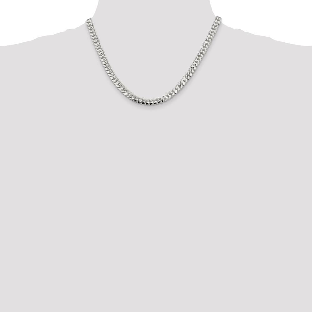 Sterling Silver 6.4mm Polished Domed Curb Chain Necklace - 18 Inches by Lumare Gioia
