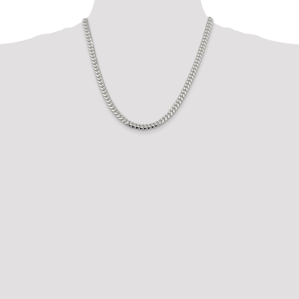 Sterling Silver 6.4mm Polished Domed Curb Chain Necklace - 20 inches by Lumare Gioia