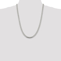 Sterling Silver 6.4mm Polished Domed Curb Chain Necklace - 24 Inches by Lumare Gioia
