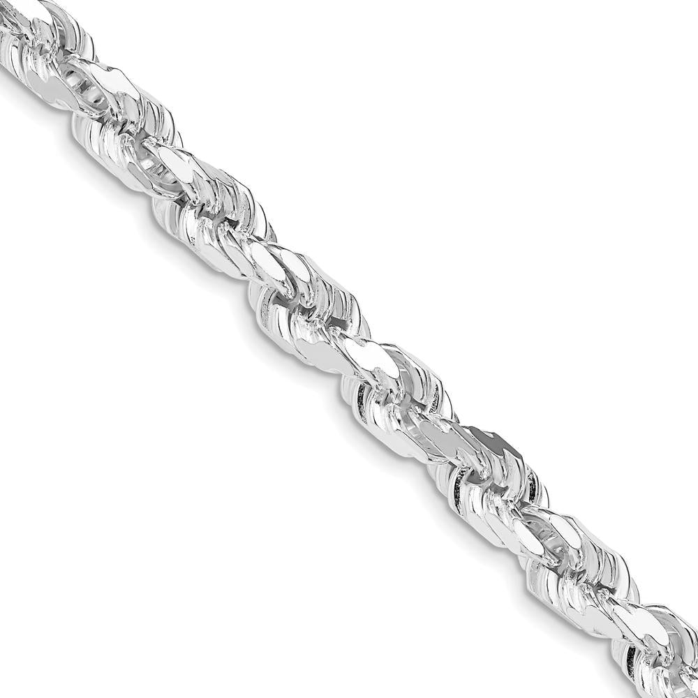 Sterling Silver 6.5mm Diamond-Cut Rope Chain Necklace - 20 Inches by Lumare Gioia