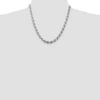 Sterling Silver 6.5mm Diamond-Cut Rope Chain Necklace - 20 Inches by Lumare Gioia