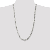 Sterling Silver 6.5mm Diamond-Cut Rope Chain Necklace - 28 Inches by Lumare Gioia