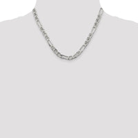 Sterling Silver 6.5mm Figaro Anchor Chain - 18 Inches by Lumare Gioia