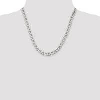 Sterling Silver 6.5mm Flat Anchor Chain Necklace - 20 inch, Polished Finish, Lobster Clasp by Lumare Gioia