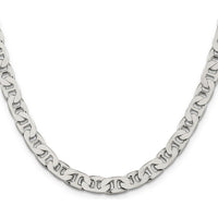 Sterling Silver 6.5mm Flat Anchor Chain Necklace - 22 Inches by Lumare Gioia