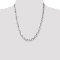Sterling Silver 6.5mm Flat Anchor Chain Necklace - 22 Inches by Lumare Gioia