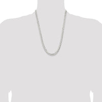 Sterling Silver 6.75mm Concave Beveled Curb Chain Necklace - 24 Inches by Lumare Gioia