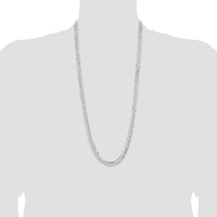 Sterling Silver 6.75mm Concave Beveled Curb Chain Necklace - 30 inches by Lumare Gioia