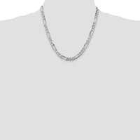 Sterling Silver 6.75mm Figaro Chain Necklace - 20 Inches - Polished Finish with Lobster Clasp by Lumare Gioia