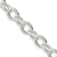 Sterling Silver 6.8mm Oval Cable Chain Necklace - 24 Inches Long by Lumare Gioia