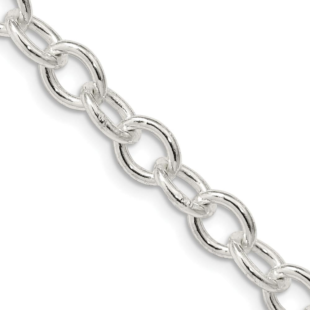 Sterling Silver 6.8mm Oval Cable Chain Necklace - 24 Inches Long by Lumare Gioia