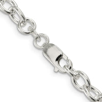 Sterling Silver 6.8mm Oval Cable Chain Necklace - 24 Inches Long by Lumare Gioia