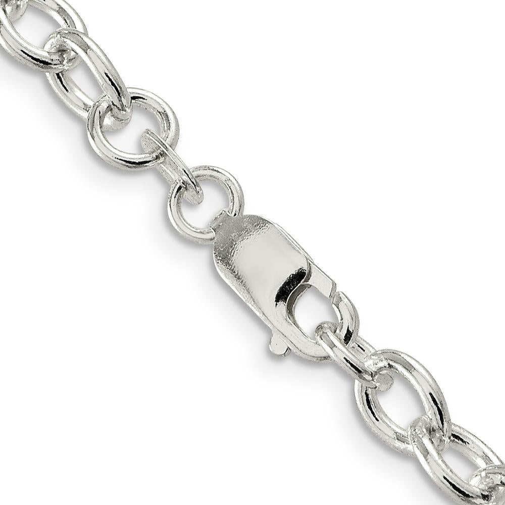 Sterling Silver 6.8mm Oval Cable Chain Necklace - 24 Inches Long by Lumare Gioia