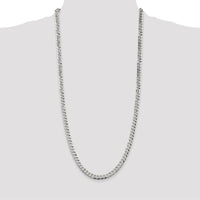 Sterling Silver 6mm Beveled Curb Chain Necklace - 30 Inches by Lumare Gioia