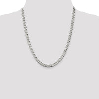 Sterling Silver 6mm Beveled Curb Chain Necklace with Lobster Clasp - 22 Inches by Lumare Gioia