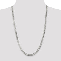 Sterling Silver 6mm Beveled Curb Chain Necklace with Polished Finish and Anti-Tarnish Coating - 26 Inches by Lumare Gioia