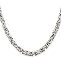 Sterling Silver 6mm Byzantine Chain Necklace - 20 Inches with Lobster Clasp by Lumare Gioia