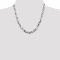 Sterling Silver 6mm Byzantine Chain Necklace - 20 Inches with Lobster Clasp by Lumare Gioia